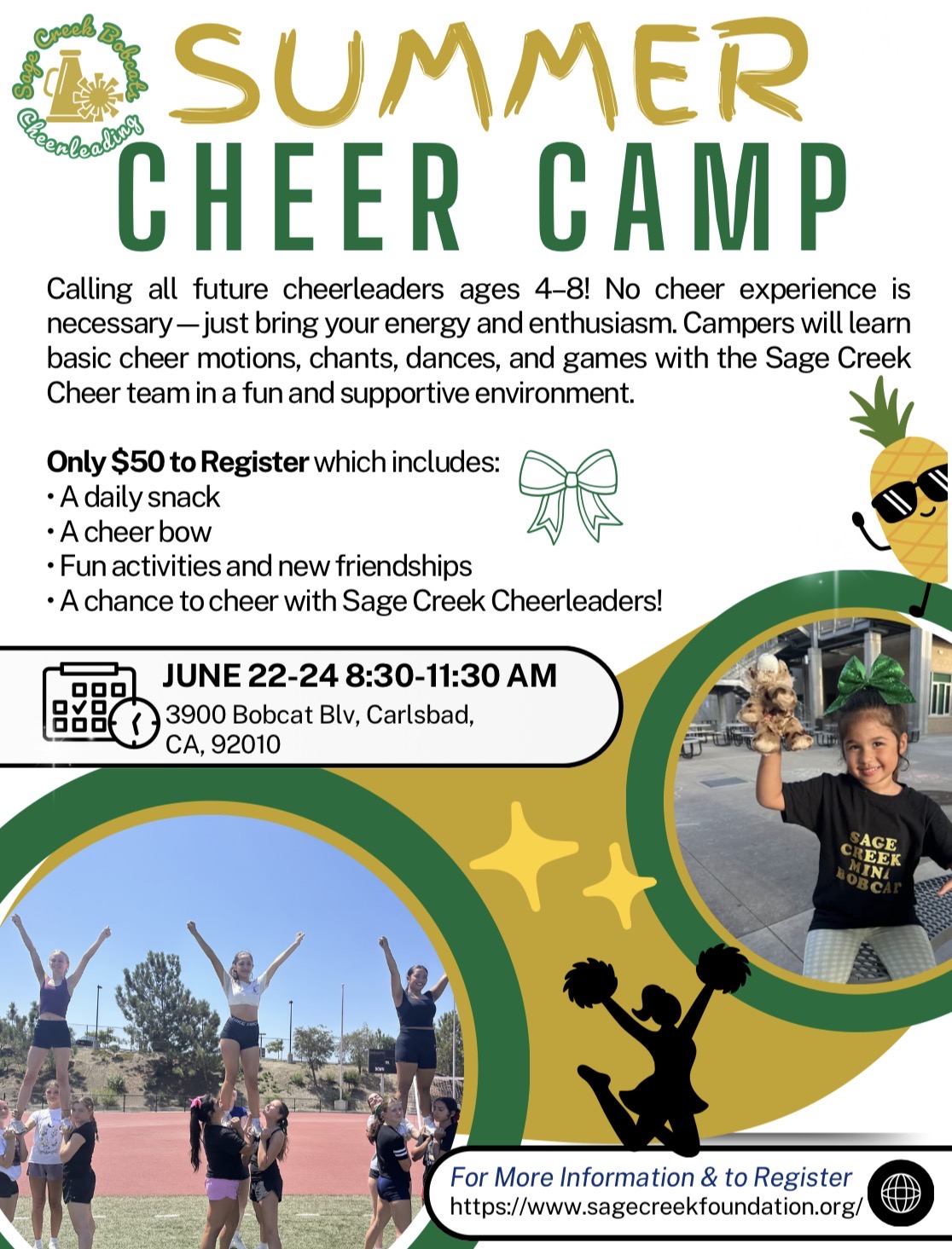 Sage Creek Cheer Mini Bobcats Summer Camp